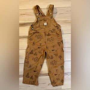Carhartt Tan Kids Overalls with Nature Print